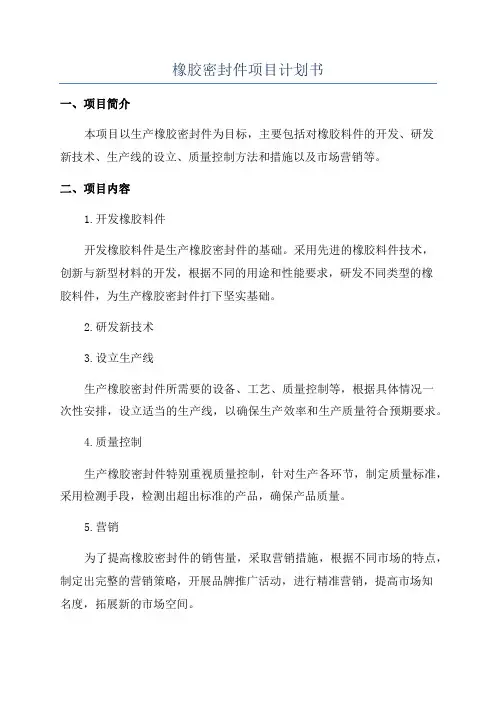 橡胶密封件项目计划书