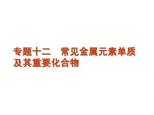 2012年高考化学二轮复习精品课件_专题十二_常见金属元素单质及其重要化合物