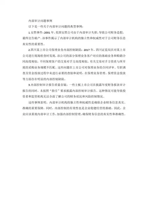 内部审计问题事例
