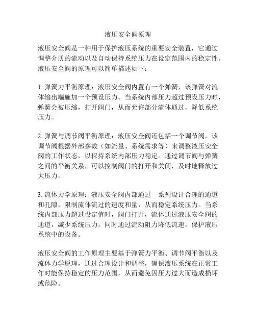 液压安全阀原理