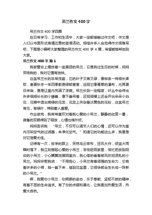 吊兰作文400字四篇
