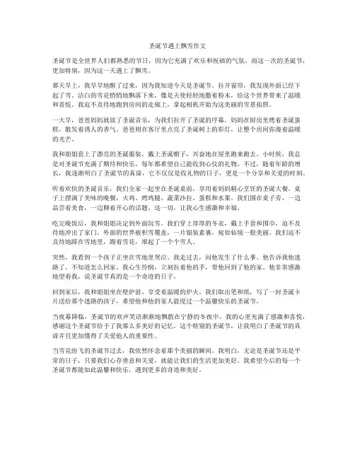 圣诞节遇上飘雪作文