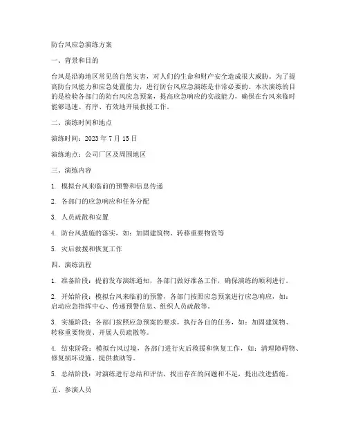 防台风应急演练方案