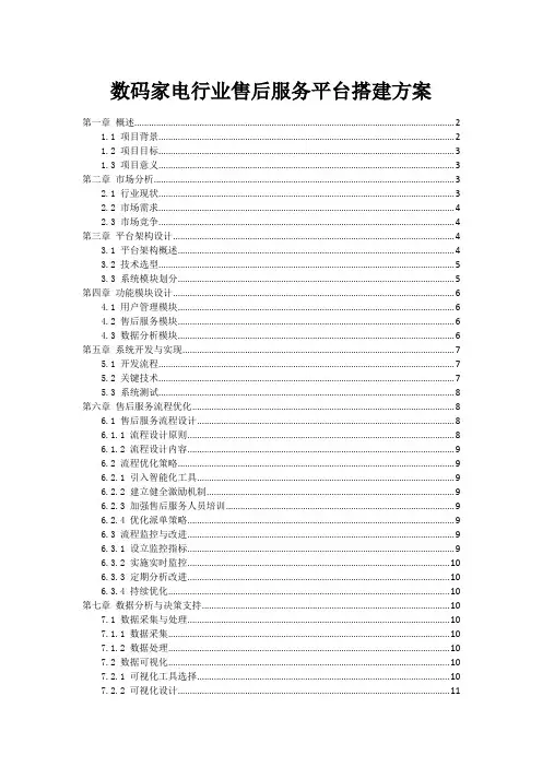 数码家电行业售后服务平台搭建方案