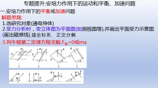 第一章安培力与洛伦兹力专题：安培力作用下的运动和平衡、加速问题+课件-2024-2025学年