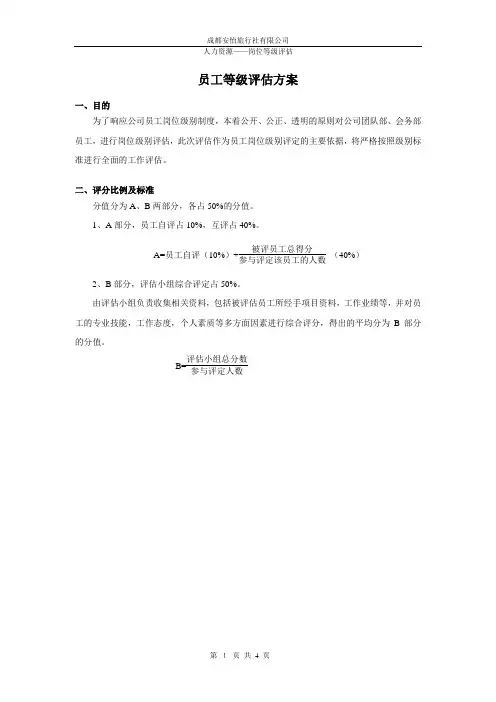 员工等级评估方案