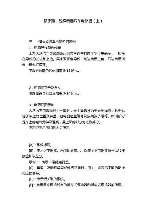 新手篇—轻松看懂汽车电路图（上）