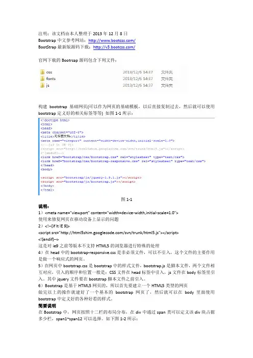 个人学习总结-BootStrap入门教程