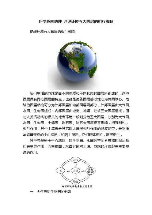 巧学趣味地理-地理环境五大圈层的相互影响