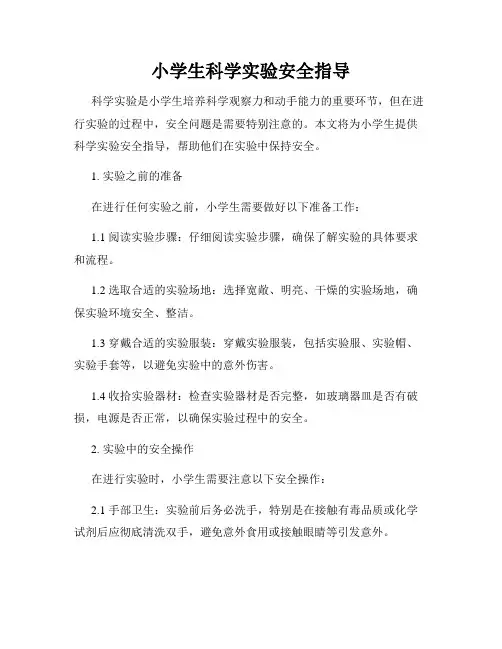 小学生科学实验安全指导