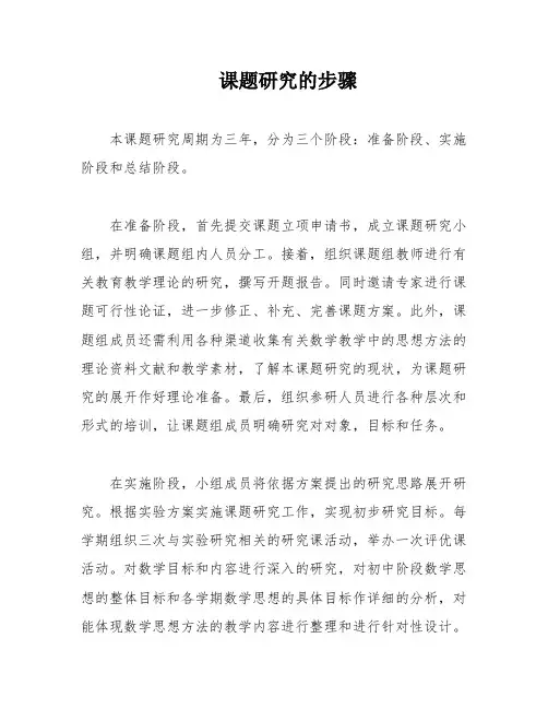 课题研究的步骤