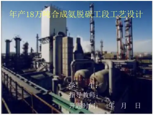 产8万吨合成氨脱碳工段工艺设计教案