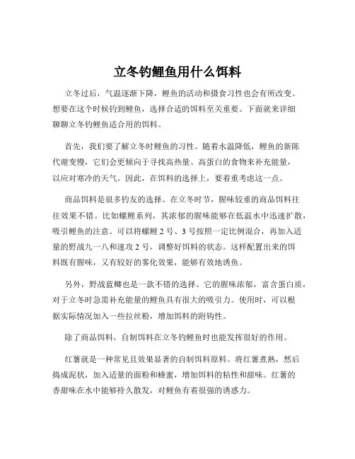 立冬钓鲤鱼用什么饵料