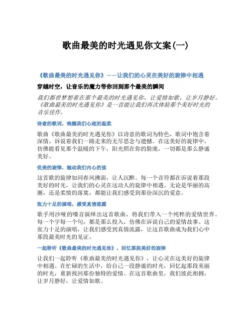歌曲最美的时光遇见你文案(一)