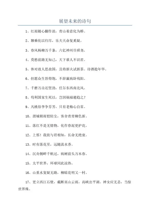 展望未来的诗句