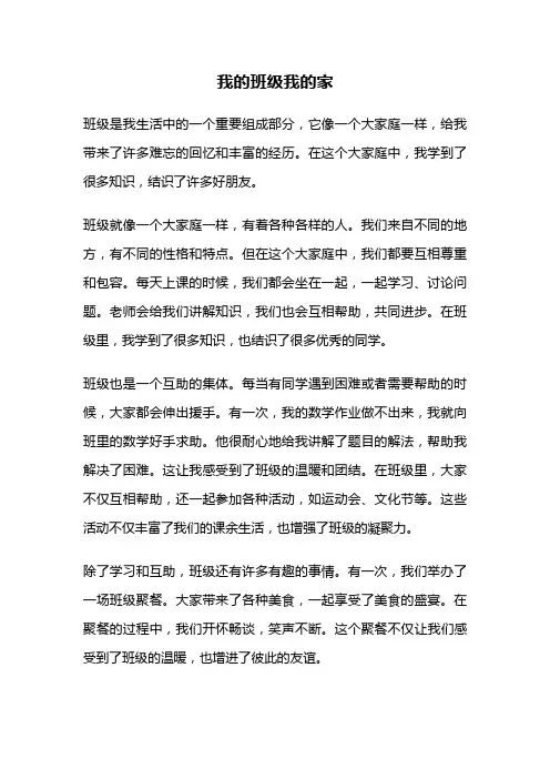 我的班级我的家