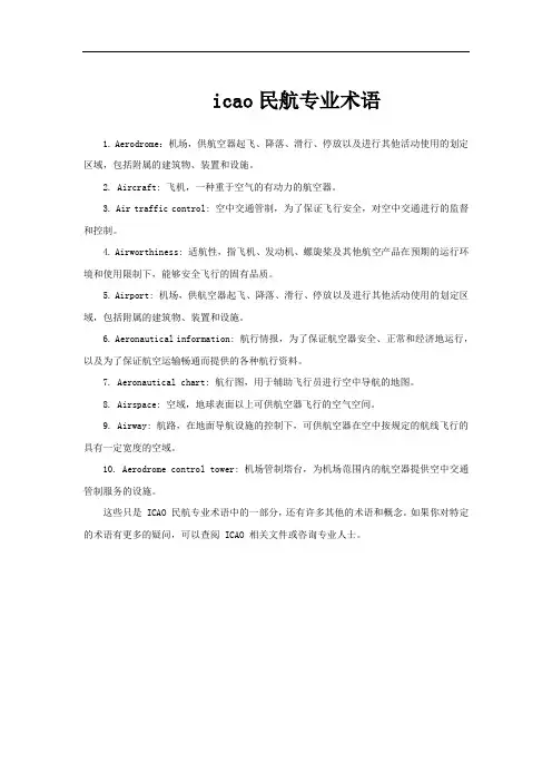 icao民航专业术语
