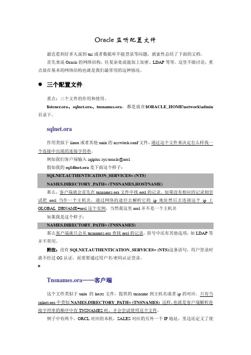 Oracle监听配置文件