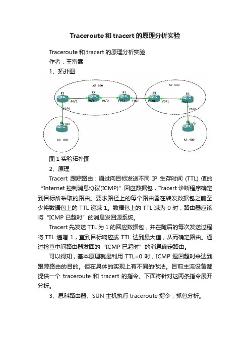 Traceroute和tracert的原理分析实验