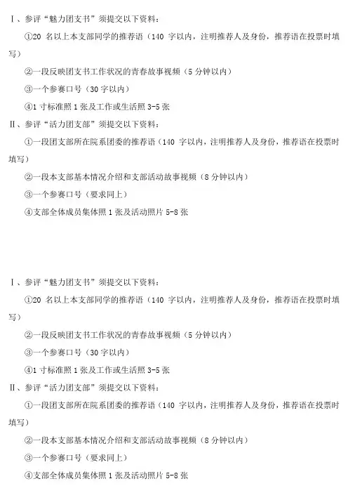 江苏省活力团支部,江苏省魅力团支书评选申报需要的材料