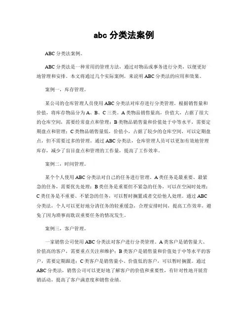 abc分类法案例