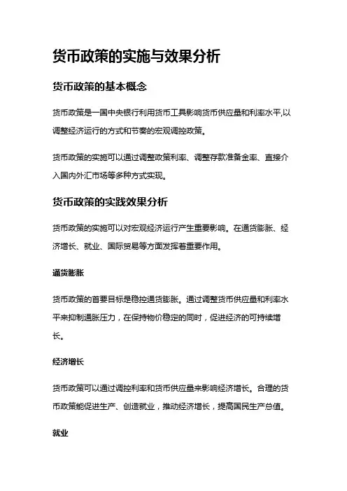 12359 货币政策的实施与效果分析