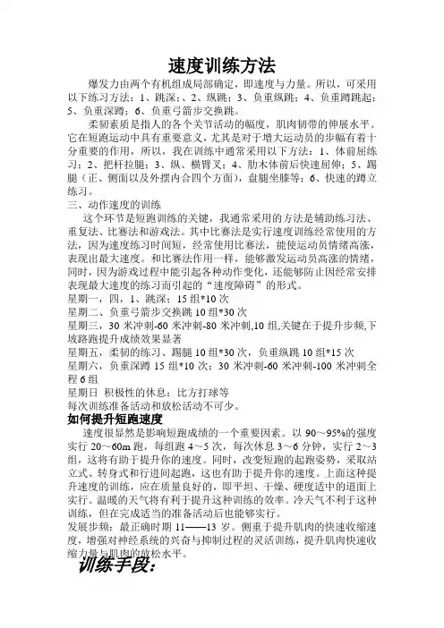 速度训练方法