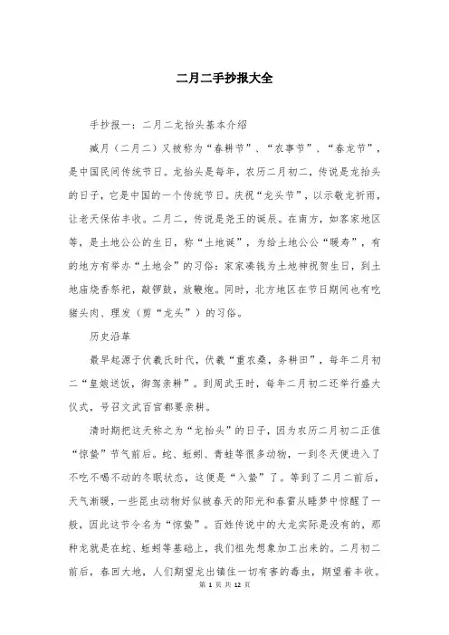 二月二手抄报大全