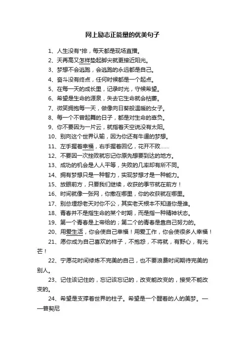 网上励志正能量的优美句子