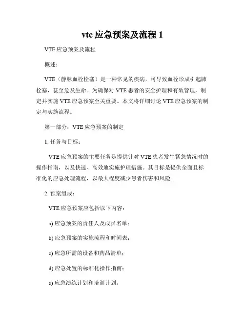 vte应急预案及流程1
