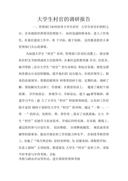 大学生村官的调研报告(20210224210119)
