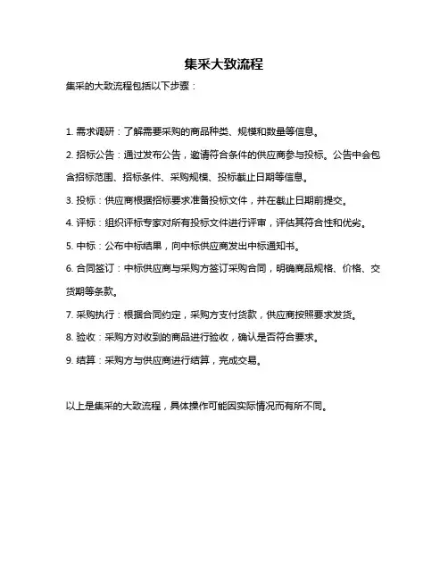 集采大致流程