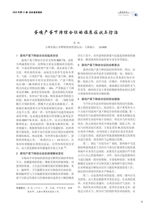 蛋鸡产蛋下降综合征的临床症状与防治