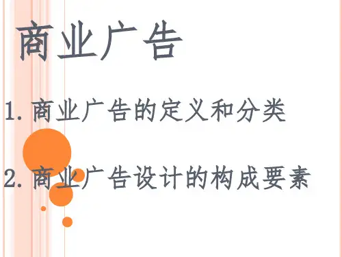 商业广告定义、分类及构成要素