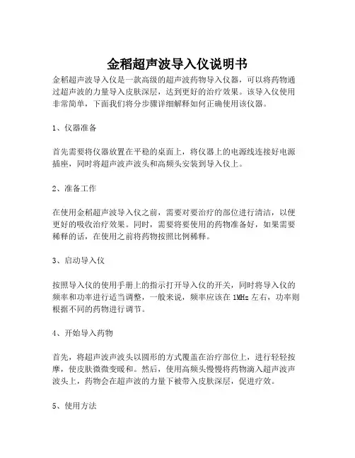 金稻超声波导入仪说明书