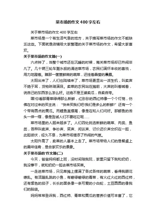 菜市场的作文400字左右