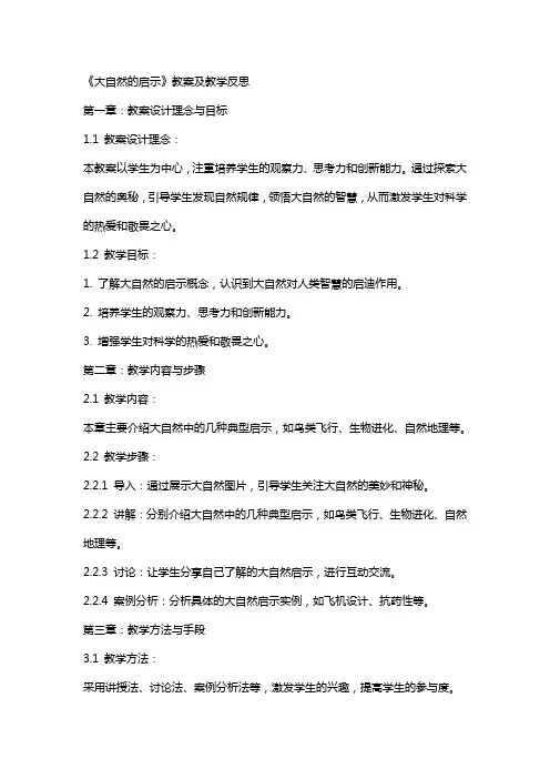 《大自然的启示》教案及教学反思