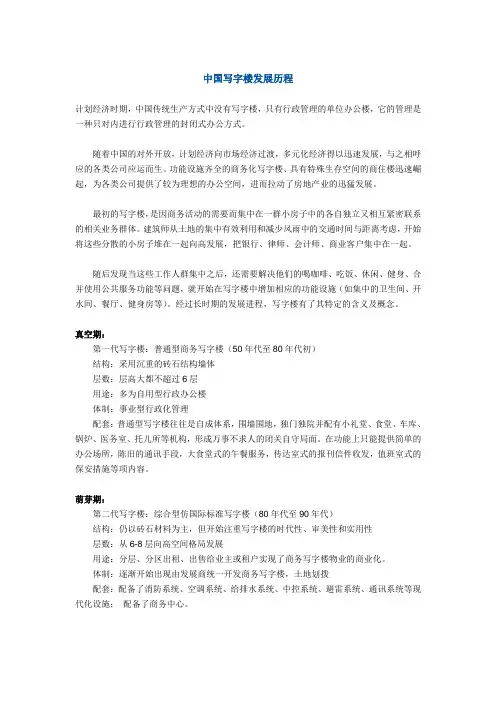 中国写字楼发展历程