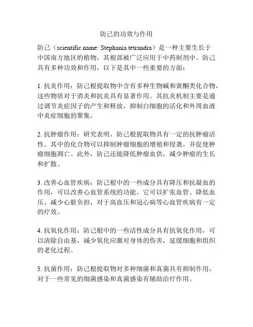 防己的功效与作用