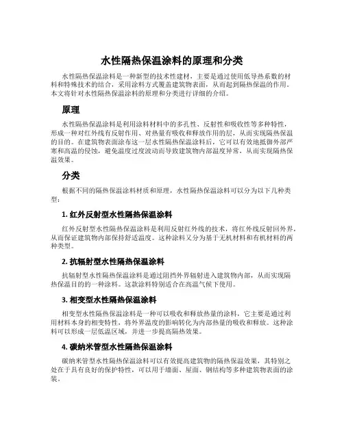 水性隔热保温涂料的原理和分类