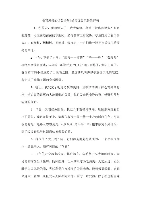 描写风景的优美语句-描写优美风景的好句