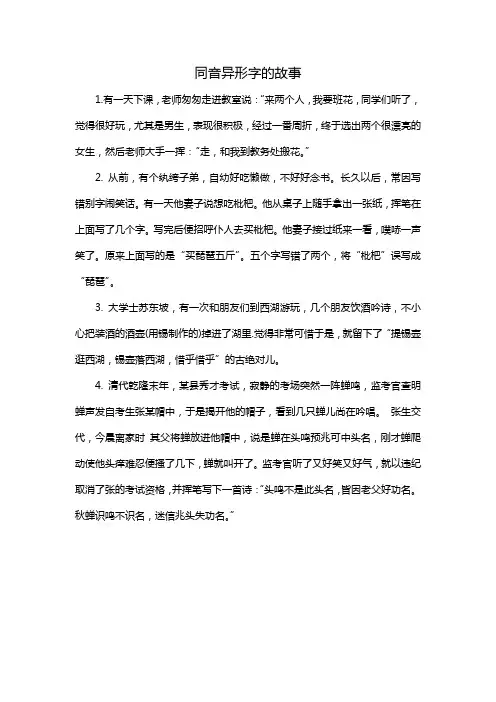 同音异形字的故事