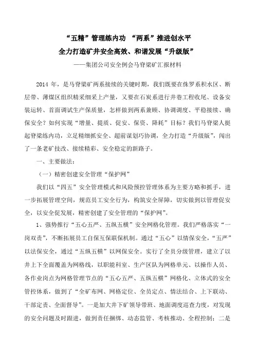 安全例会汇报材料