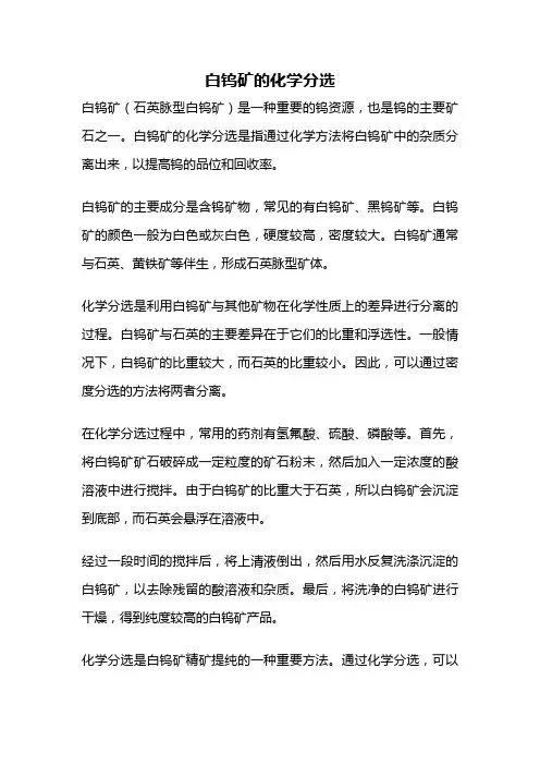 白钨矿的化学分选