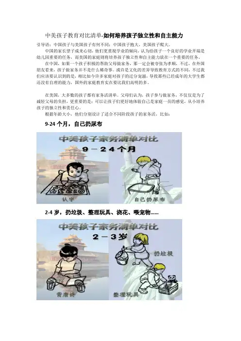 中美孩子教育对比清单-如何培养孩子独立性和自主能力