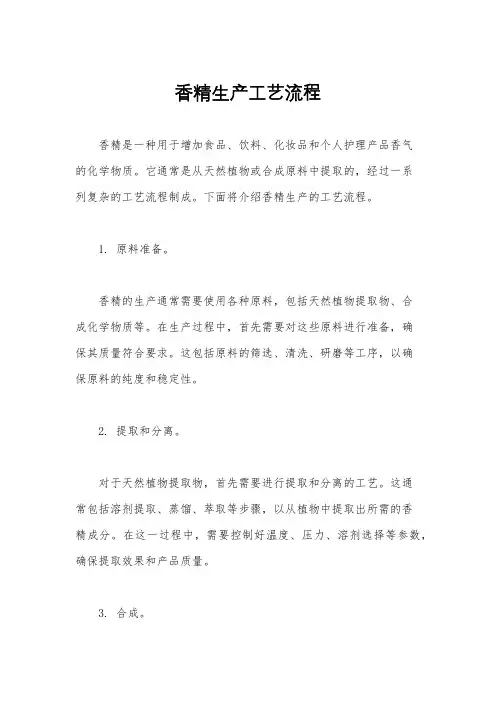 香精生产工艺流程