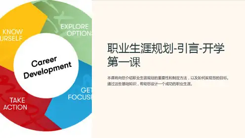 职业生涯规划-引言-开学第一课