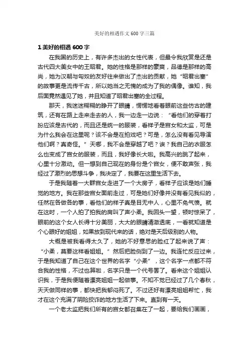 美好的相遇作文600字三篇_作文范文_