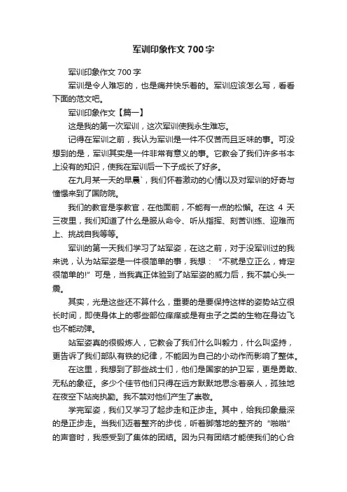 军训印象作文700字