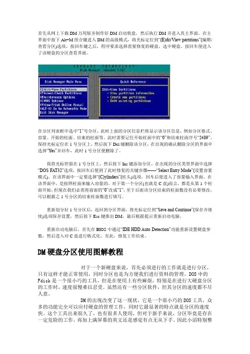 DM硬盘分区使用图解教程